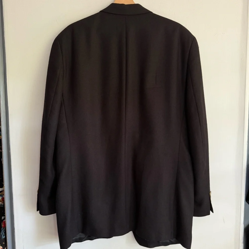 RALPH Ralph Lauren Black Silk Wool‎ 3 Button Blazer Sport Coat 42T Preppy Casual